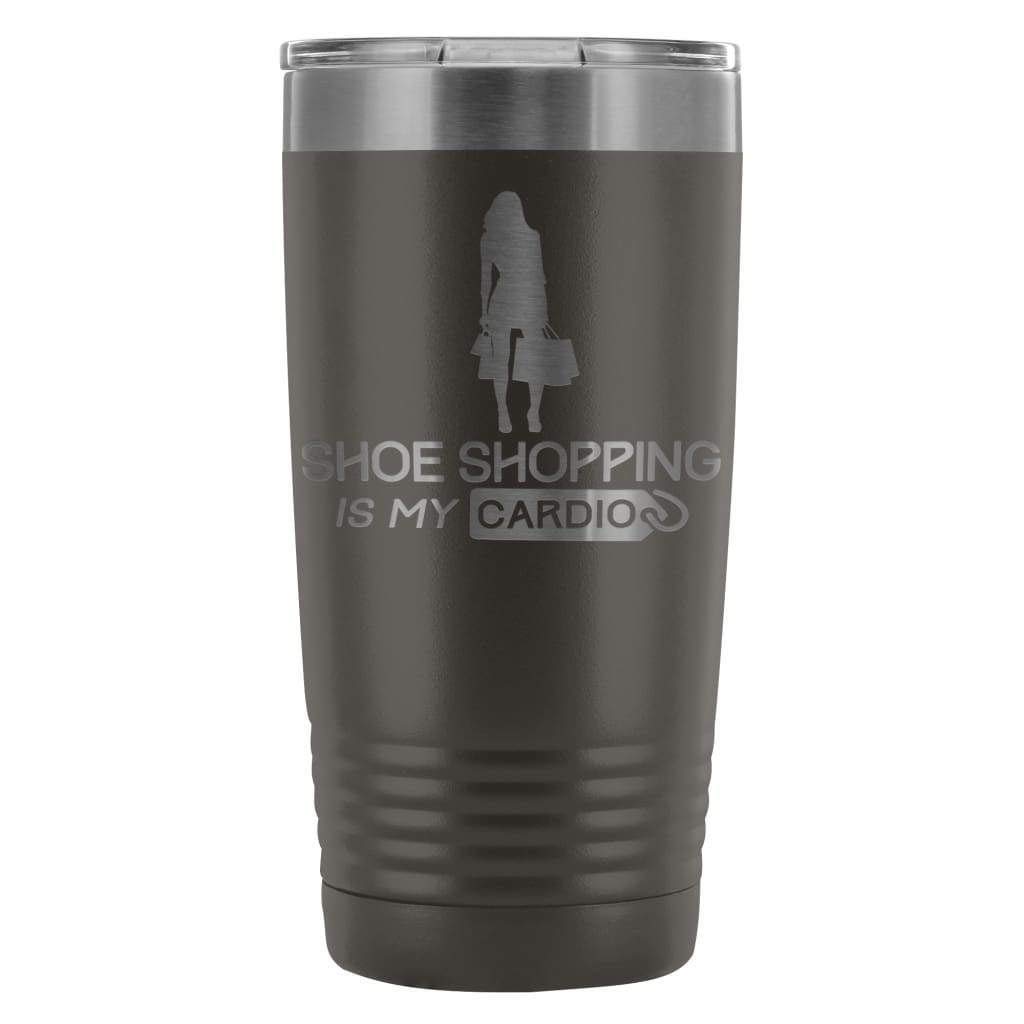 ODDITEES Women's 20oz Stainless Steel Tumbler - Laser Etched 'Shopping Is My Cardio' Design, Vacuum Insulated Travel Mug (Green) - Perfect for Coffee, Tea & Gym Hydration