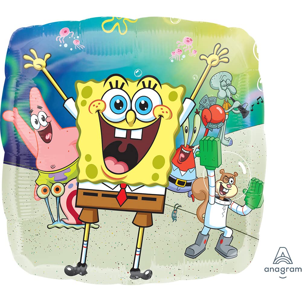 Spongebob Squarepants 17 Inch Foil Balloon for Birthday Party Decorations - Cartoon Character Party Supplies for Kids & Adults - Perfect for Birthdays, Baby Showers & Theme Parties