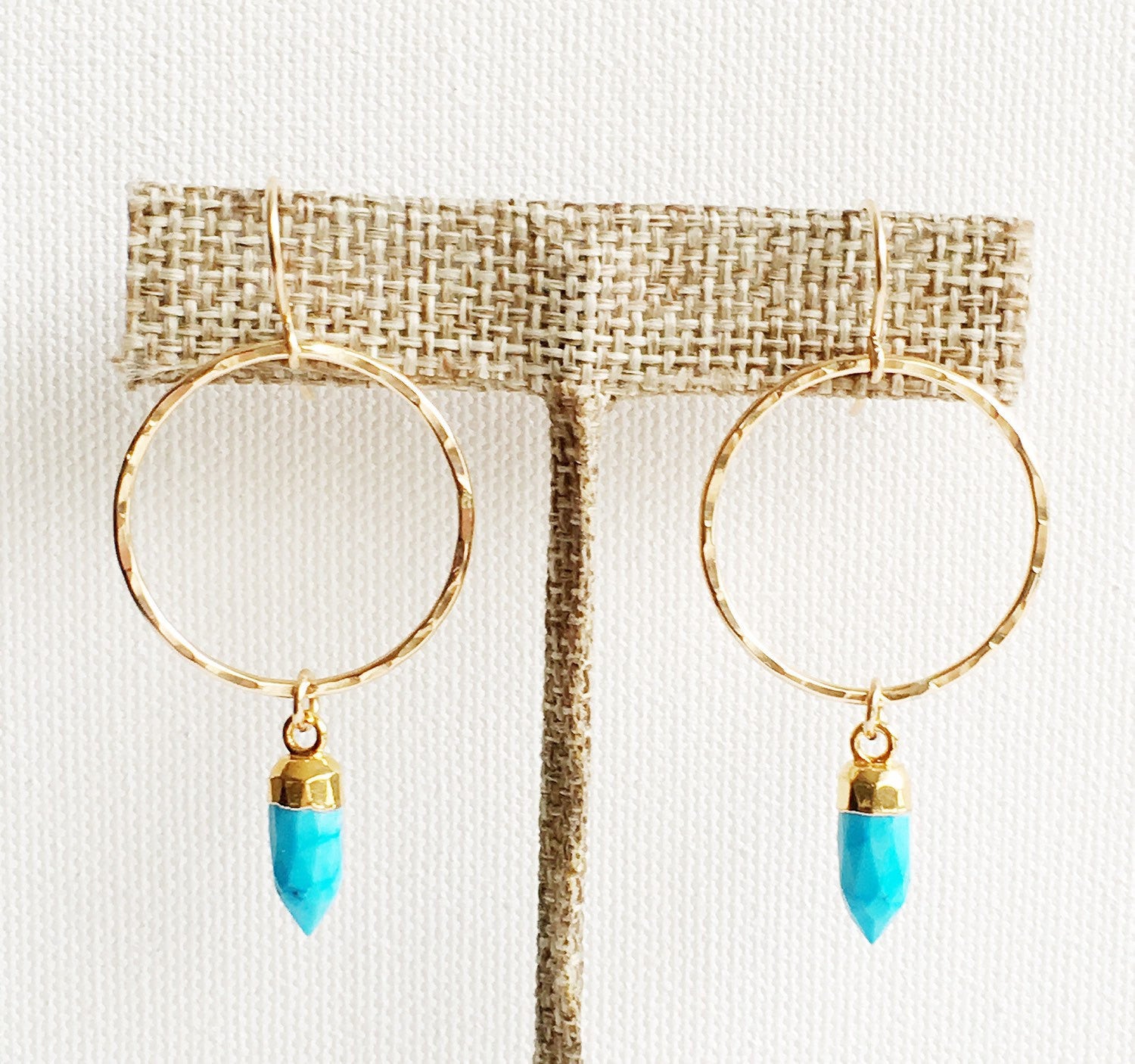 Turquoise Spike Earrings for Women - Handmade Boho Chic Dangle Earrings (E278) | Perfect for Festivals, Parties, and Everyday Wear