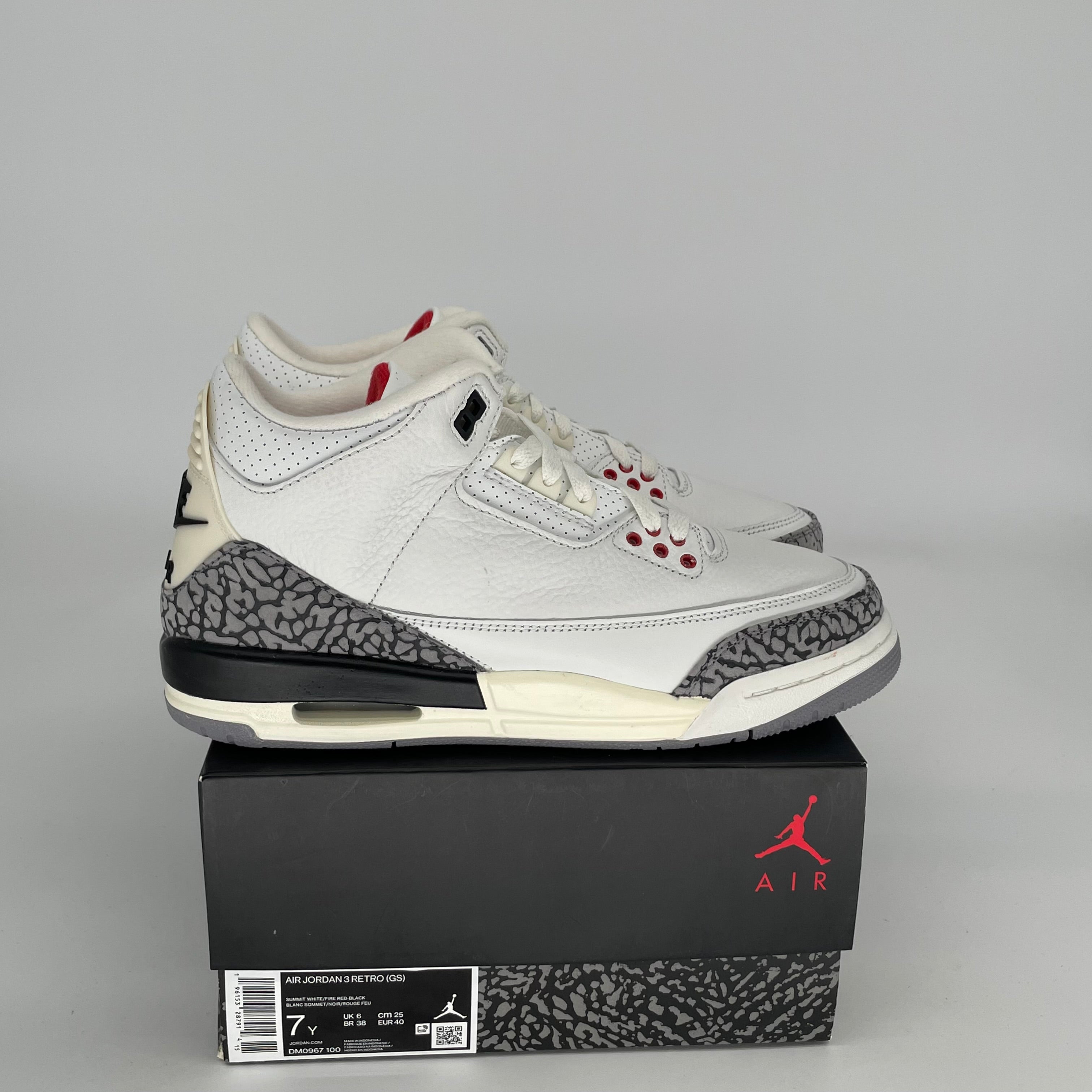 Original Air Jordan 3 Retro 'White Cement Reimagined' Size 7Y (DM0967-100) - Authentic Basketball Shoes for Men & Kids - Perfect for Sports, Streetwear & Sneaker Collection