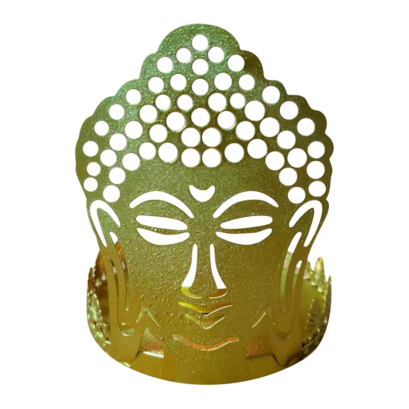 BIKMRB Iron Art Buddha Statue - Handcrafted Decorative Buddha Sculpture with Candles & Wood Accents for Home, Office & Meditation Spaces