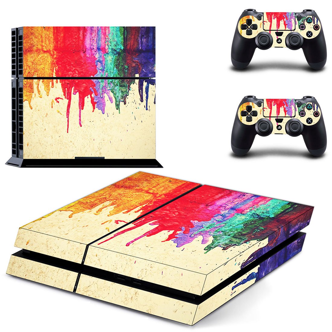 Premium PS4 Console Skin Decal - Custom Paint Design Vinyl Cover Sticker for Sony PlayStation 4 | Gaming Accessory & Protection for PS4 Slim/Pro Models | Perfect for Gaming Setups, Bedroom Decor & Gift Ideas