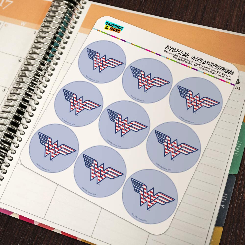 Wonder Woman USA American Flag Logo Planner Stickers - Scrapbooking, Calendar & Crafting Supplies for DIY Projects, Journaling & Home Decor