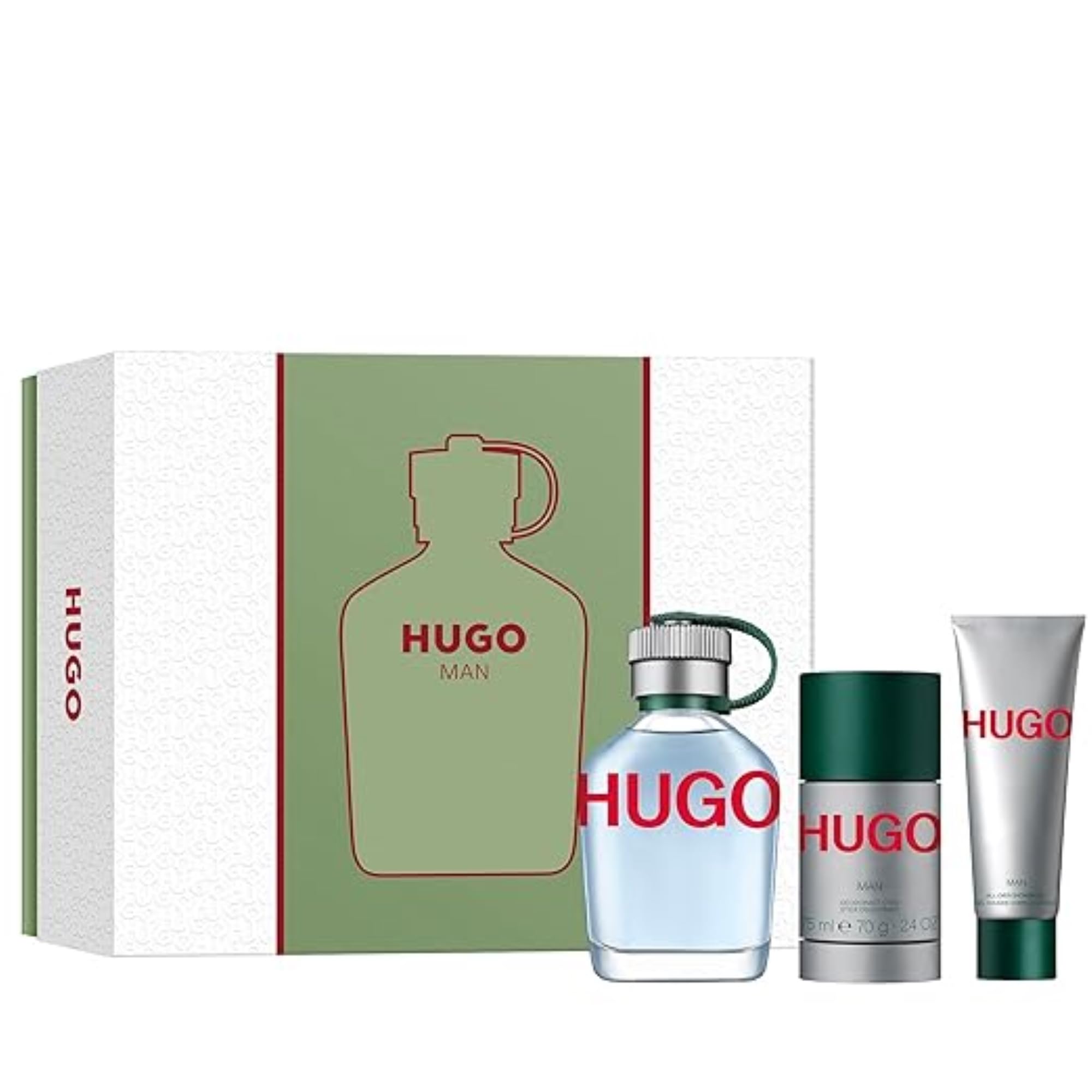 Hugo Boss HUGO Man Eau de Toilette Gift Set for Men - 3 Piece Cologne Spray, After Shave & Deodorant - Perfect Valentine's Day, Birthday & Anniversary Gift for Him