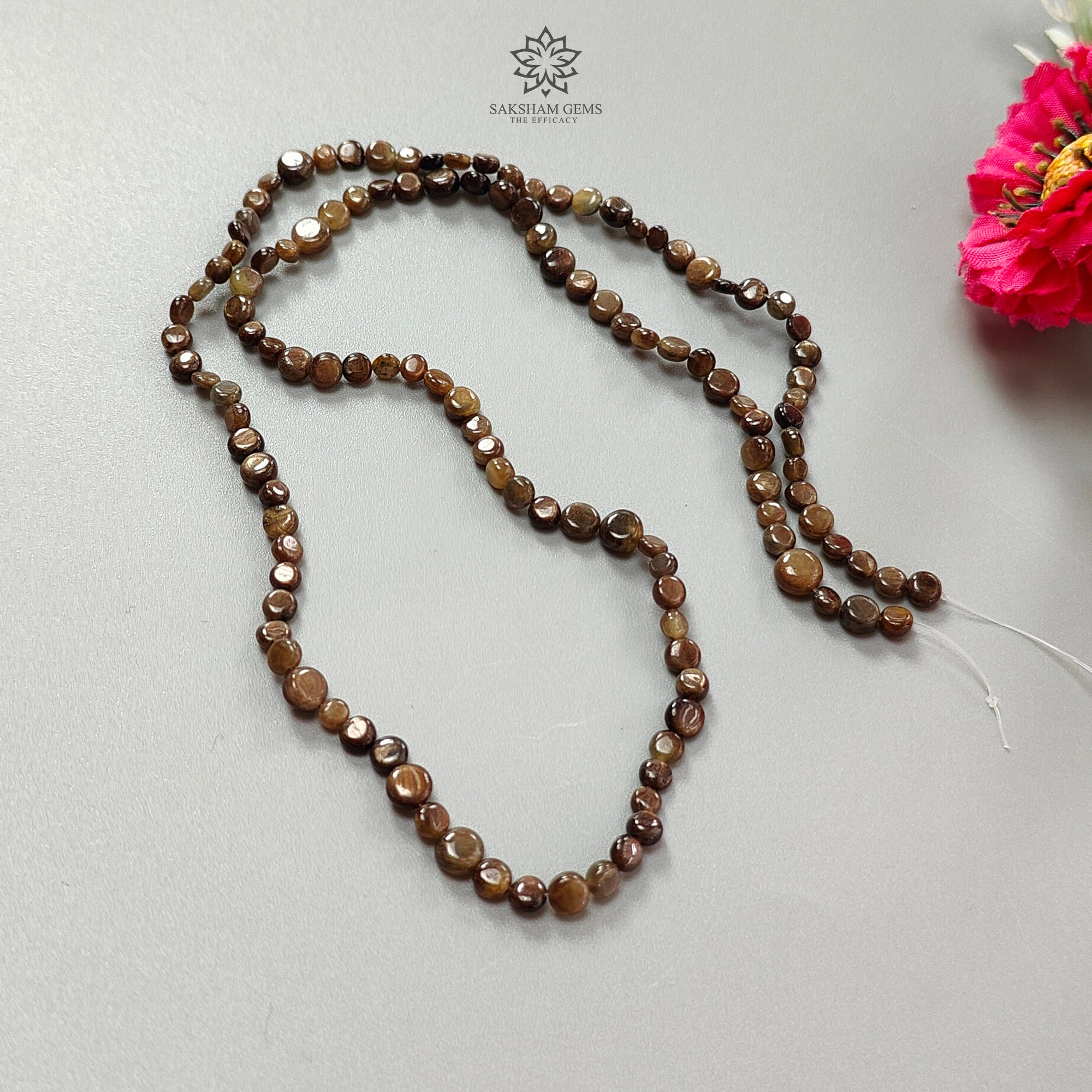 Natural Untreated Golden Brown Chocolate Sapphire Loose Beads - 70.00cts Round Cabochon Beads (4mm, 6mm, 20pcs) for Jewelry Making, DIY Crafts & Beading Projects - Perfect for Necklaces, Bracelets & Earrings