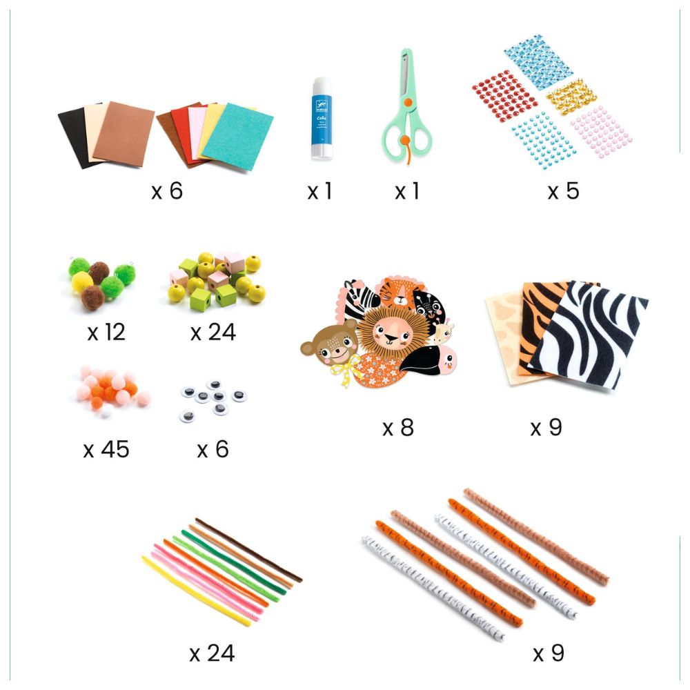 DIY Jungle Animals Craft Kit for Kids Ages 3-6 | Creative Animal Art Project | Fun Educational Activity for Preschoolers & Toddlers | Perfect for Birthday Gifts & Classroom Crafts