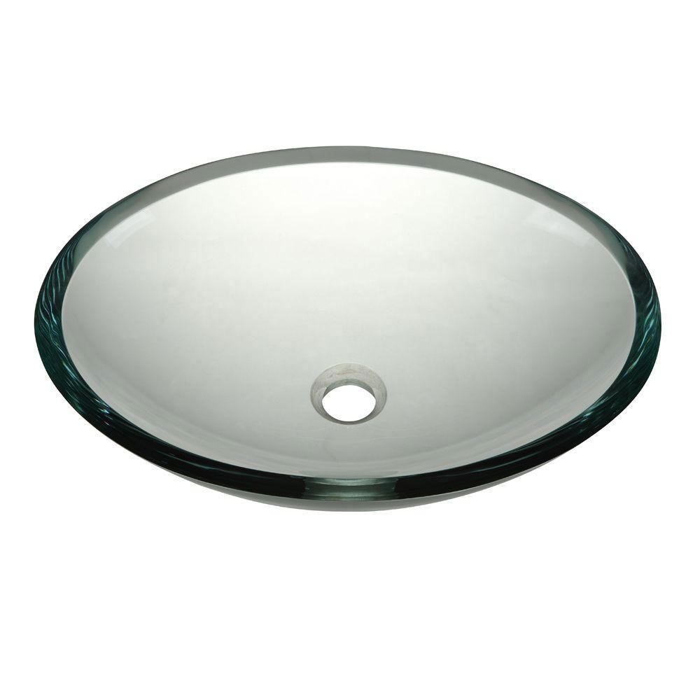 Decolav Translucence Glass Vessel Sink - Transparent Crystal Bathroom Sink (Model 542906) for Modern Vanity & Spa Bathroom Decor