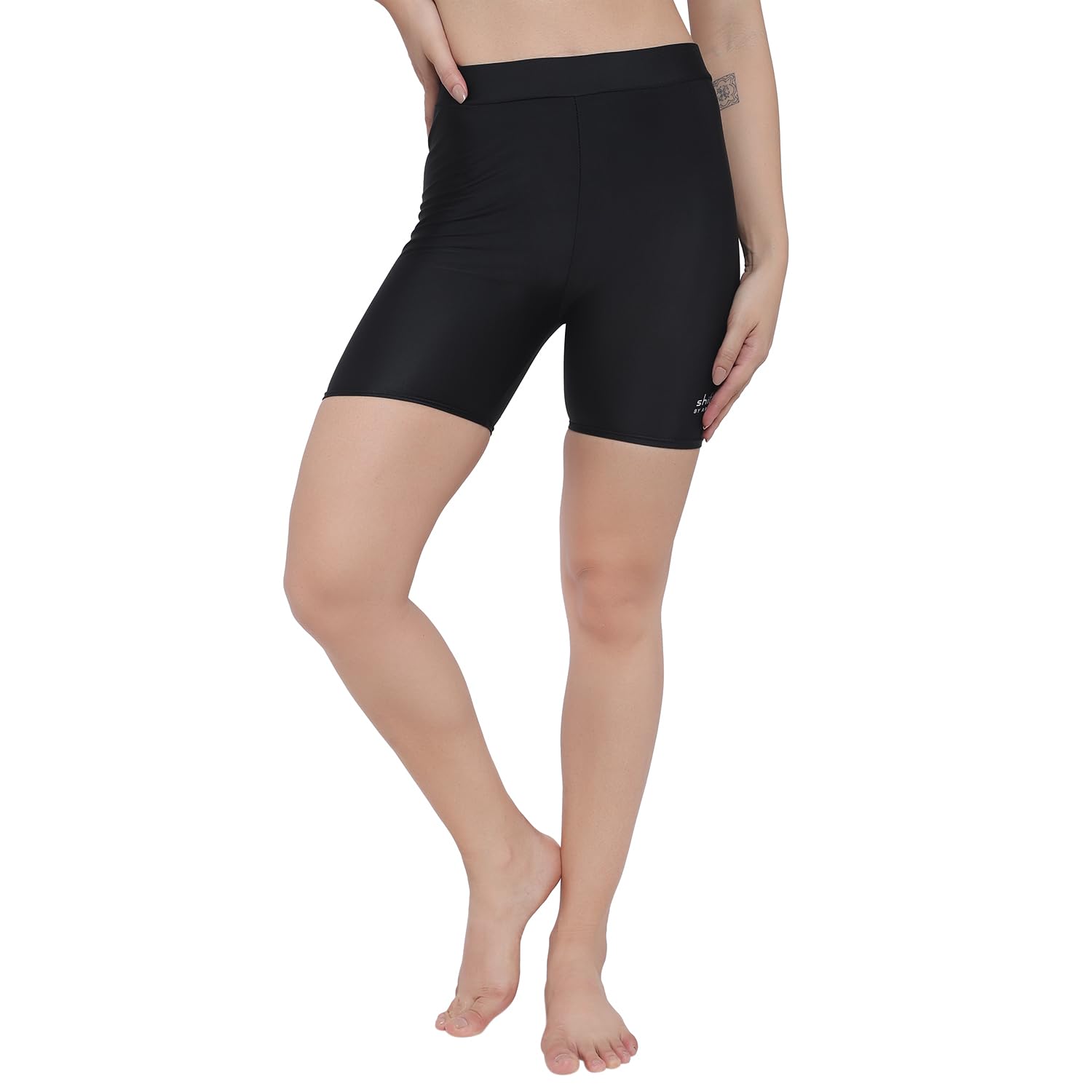 Women's High Waist Compression Shorts - Breathable Nylon Workout Tights for Cycling, Running, Yoga & Fitness | Gym, Dance, Swimming & Sports Activities | Stretchy & Stylish Activewear