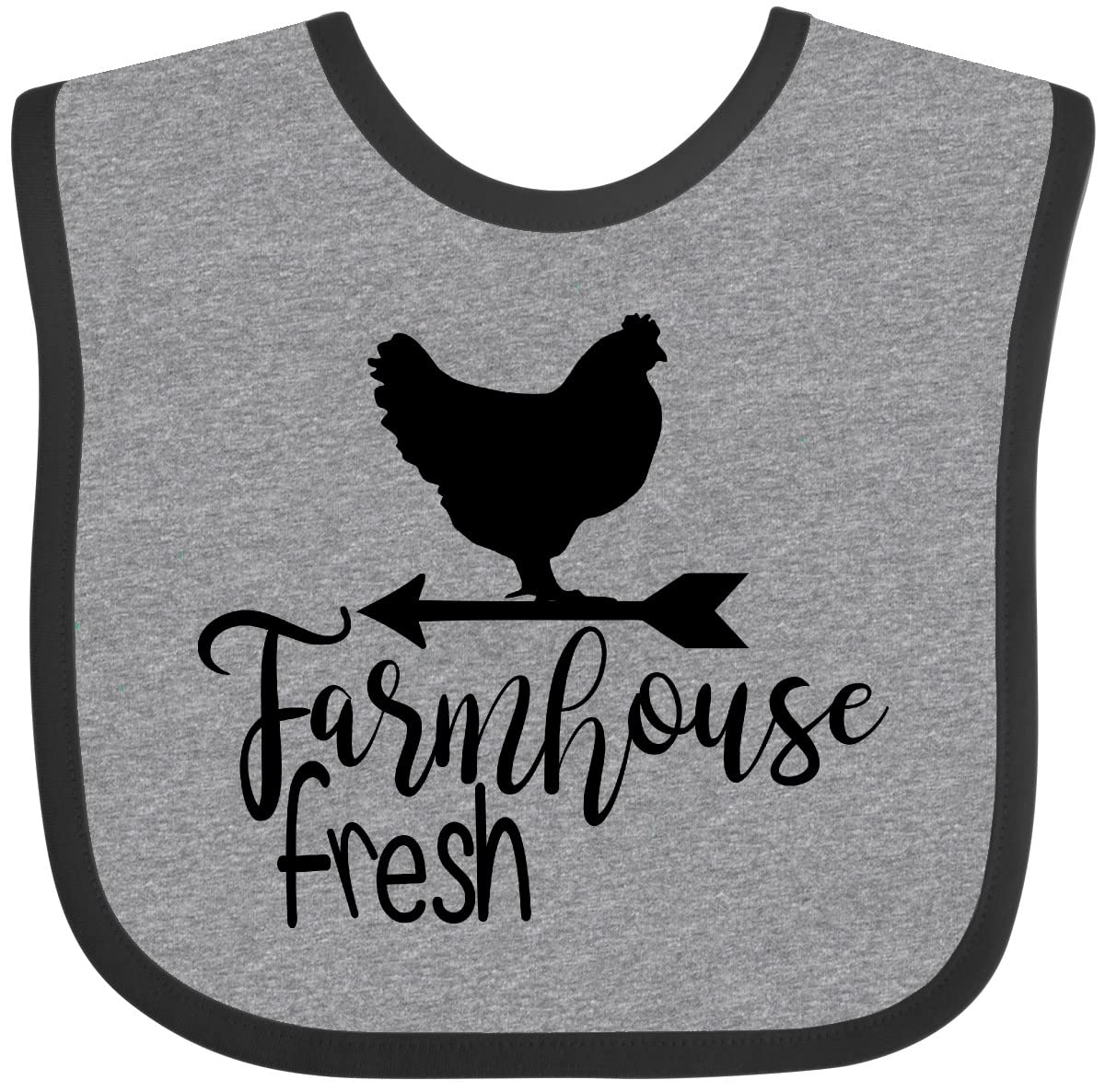 Inktastic Farmhouse Fresh Chicken Baby Bib - Soft Cotton Drool Bib for Infants & Toddlers - Perfect for Feeding, Teething, and Messy Playtime