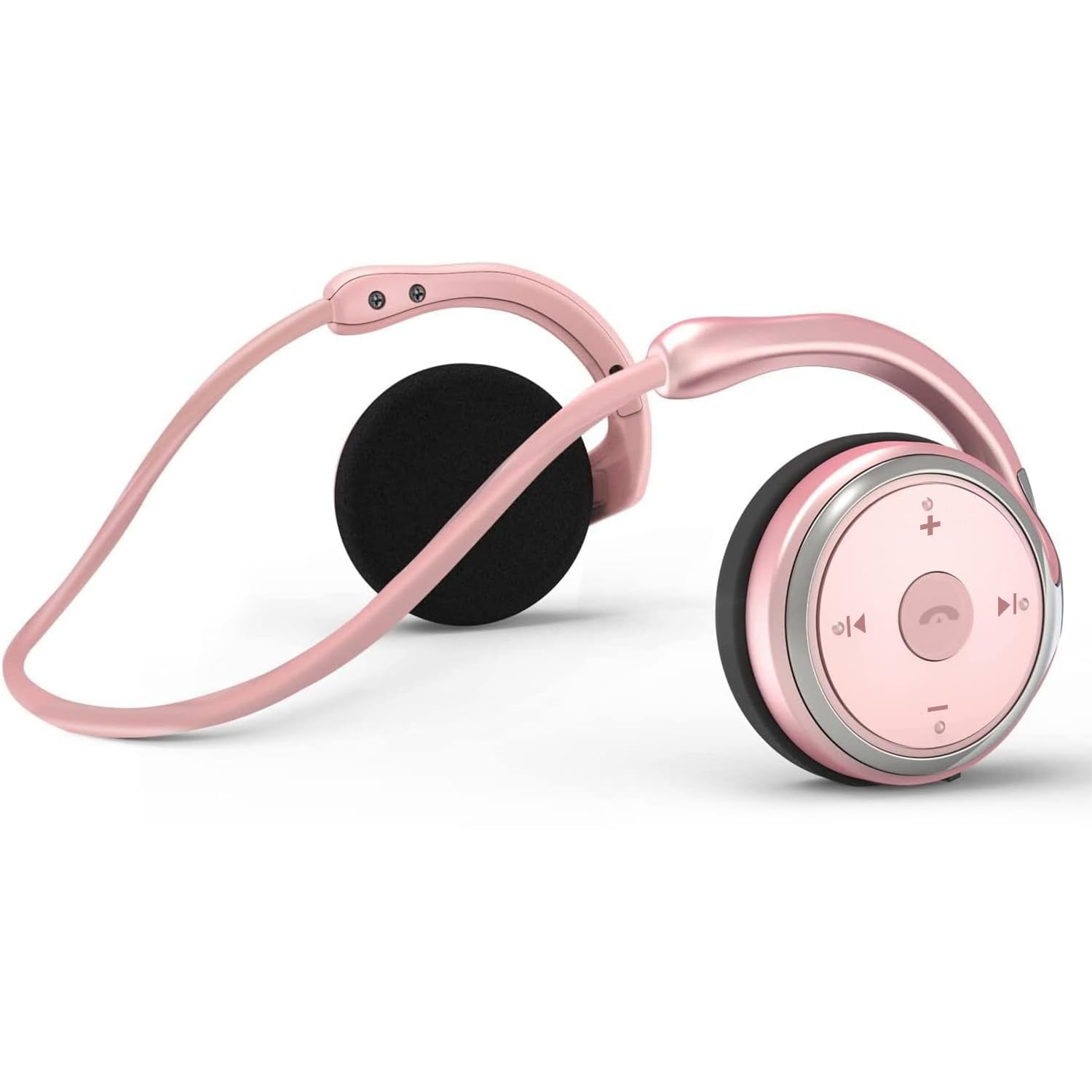 Behind The Ear Headphones, Lightweight Wireless Bluetooth Sports Headphones with Microphone - Sweatproof, Foldable Design & Carrying Case (Gold) - Perfect for Running, Gym Workouts & Outdoor Activities