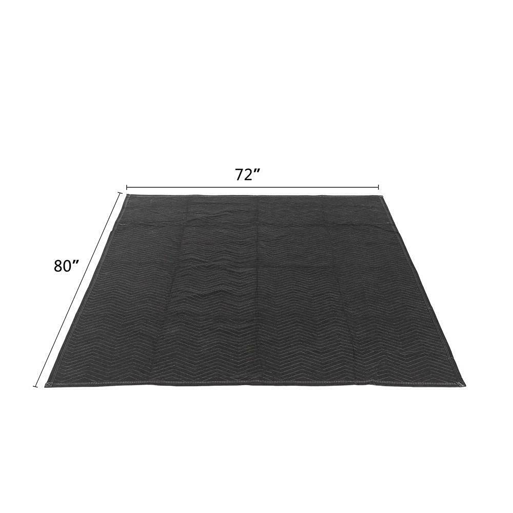 12 Pack Heavy Duty Moving Blankets 80x72 Inches - 55 lb/dz Quilted Furniture Pads for Shipping & Storage (Black) | Protect Floors, Furniture & Appliances During Moves & Home Renovations