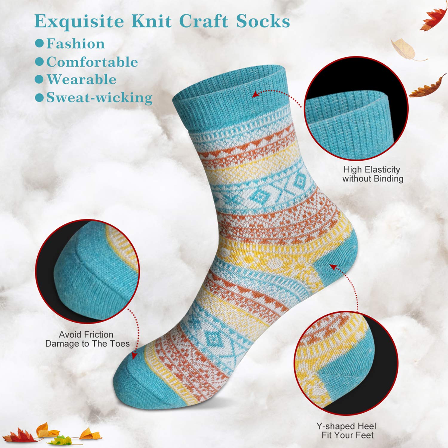 Warm Winter Wool Crew Socks for Women - Soft & Cozy Thick Knit Socks - Perfect Christmas Gifts & Stocking Stuffers - Ideal for Cold Weather, Home Comfort & Holiday Gifting