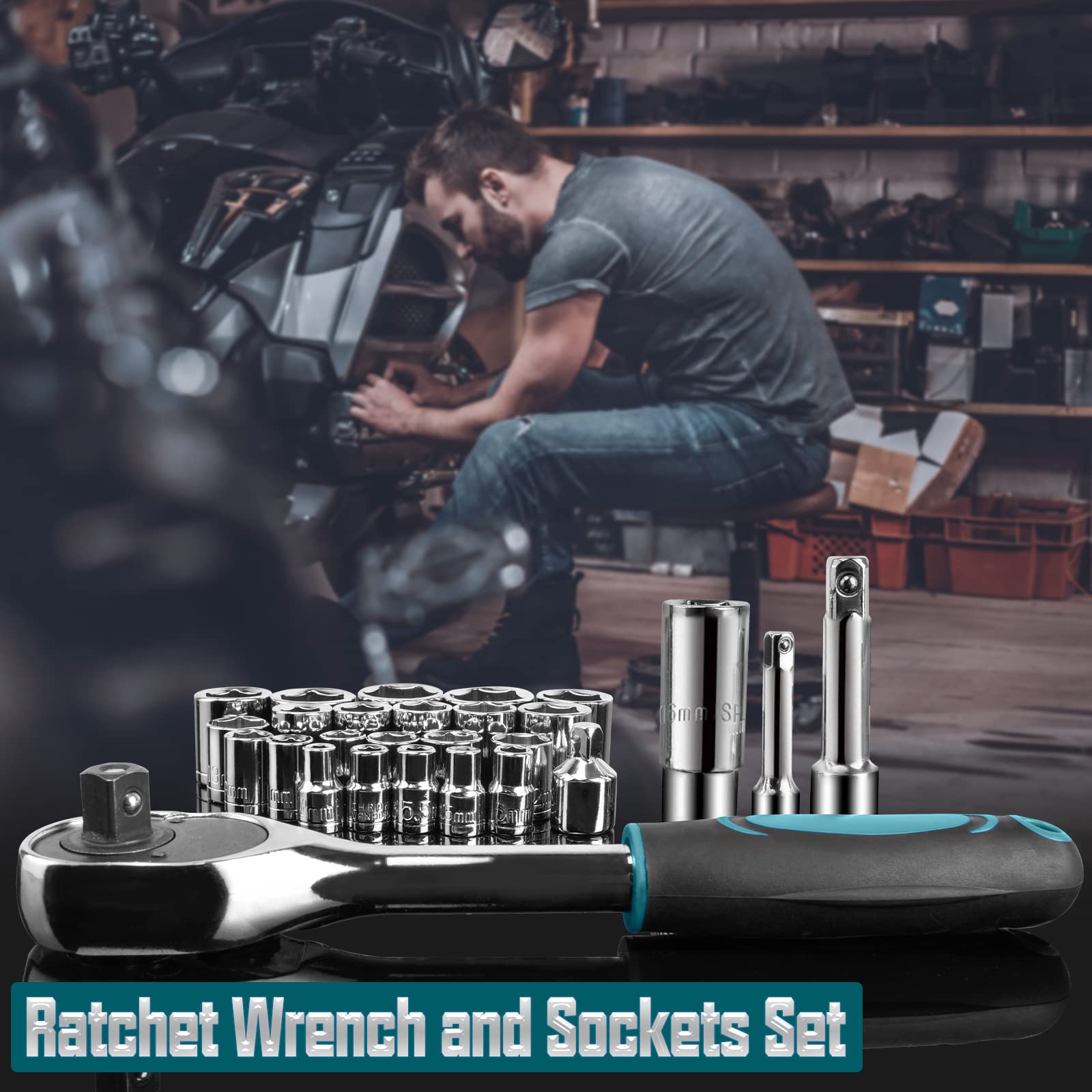 Sundpey 257-Piece Home Tool Kit - Complete General Household Hand Tool Set with Ratchet, Screwdriver & Socket Sets - Portable Repair Tools for Men & Women - Includes Durable Tool Box Storage Case - Perfect for DIY Projects, Home Repairs & Automotive Maintenance