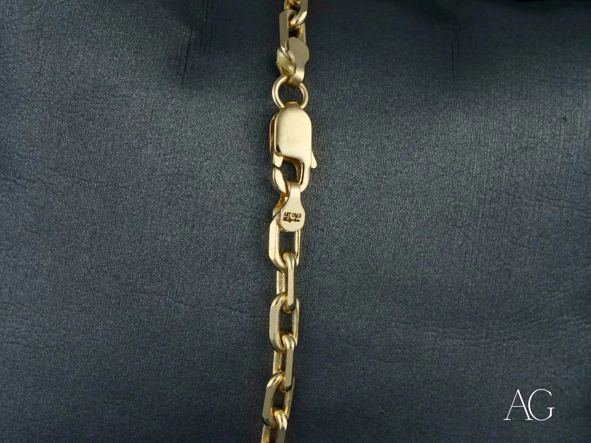 18K Solid Gold Bracelet with Diamond Cut Link Design - Elegant & Durable Jewelry for Women - Perfect for Weddings, Parties & Everyday Wear