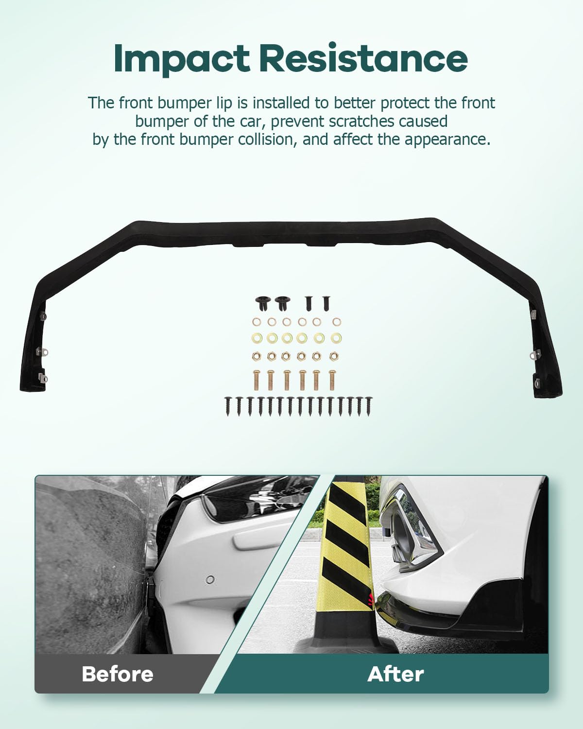 SCITOO Glossy Black CS Style Front Lip Spoiler for 2015-2020 Subaru WRX STI | Front Bumper Lip | Enhance Aerodynamics & Sporty Look for Street Racing & Car Shows