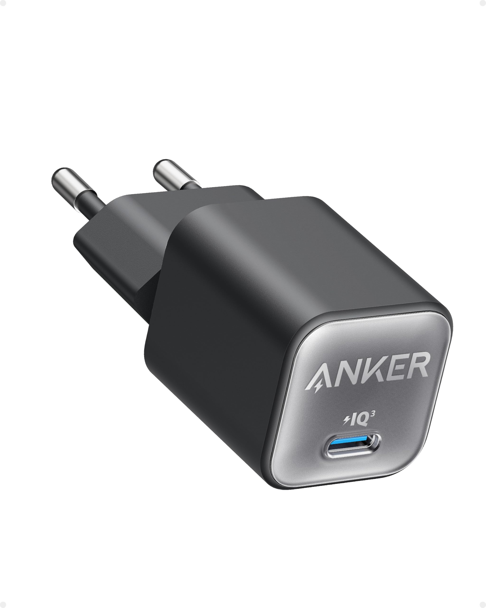 Anker 30W USB C GaN Fast Charger with PIQ 3.0 PPS - Compact Power Adapter for iPhone 15/15 Pro/15 Pro Max, Samsung Galaxy, Google Pixel 4/3, iPad - Perfect for Travel, Office & Home Charging (Cable Not Included)