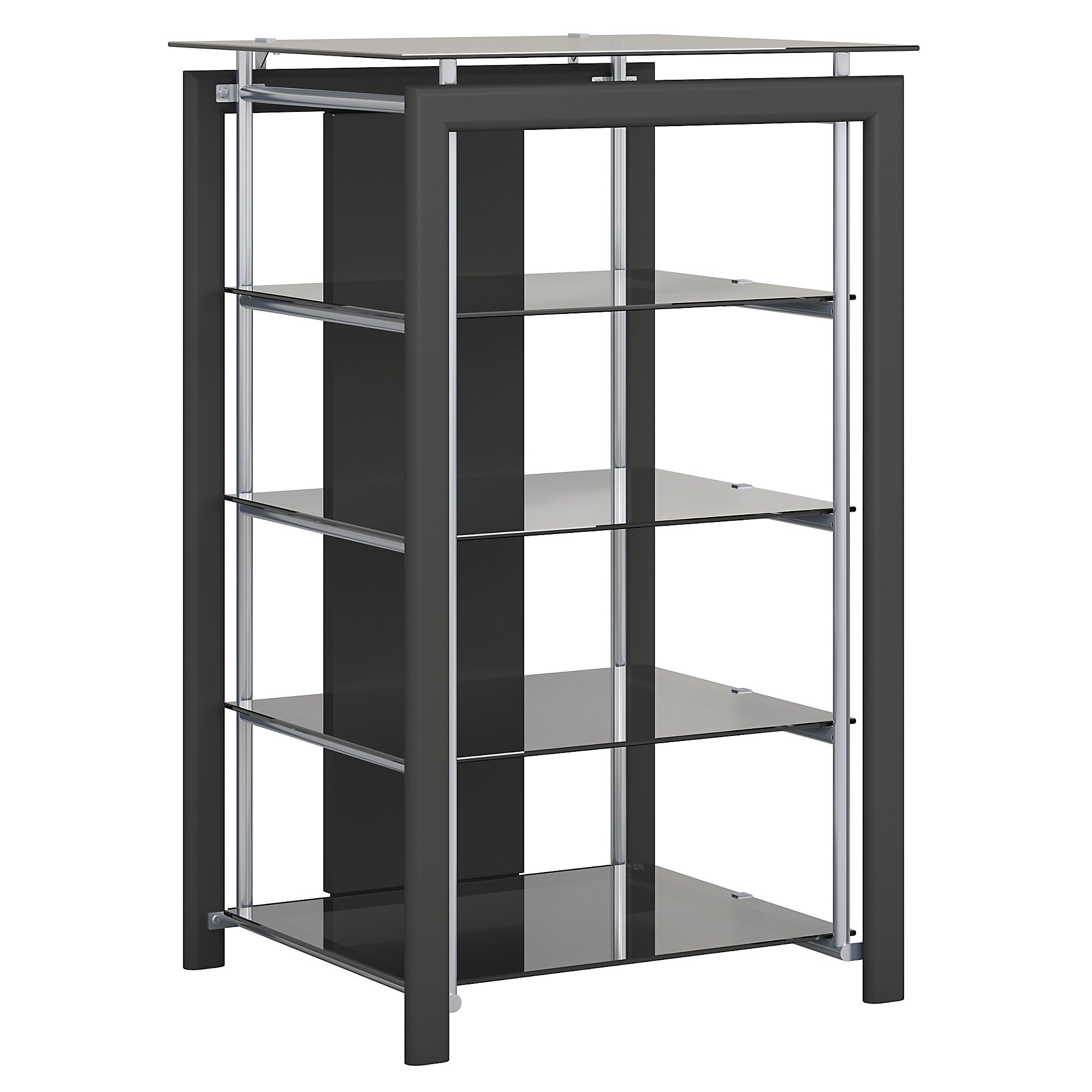 Bush Furniture Midnight Mist TV Stand - Black Wood Media Console with Storage Shelves for Living Room, Bedroom & Home Theater Setup