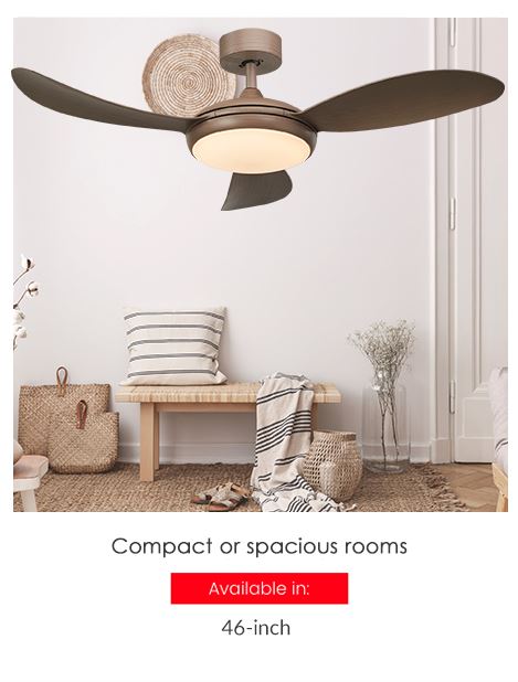 Fanco Girasol 46 Inch 3 Blade DC Ceiling Fan with Remote Control - Quiet & Energy Efficient for Living Room, Bedroom, or Office