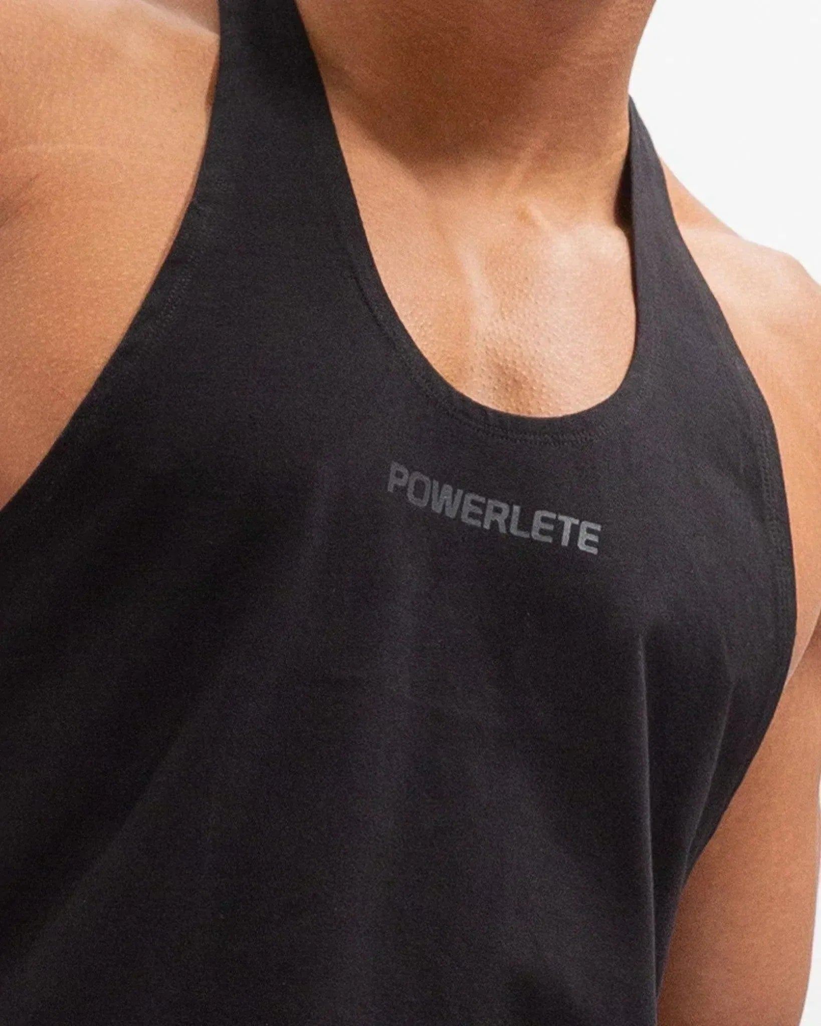 Powerlete Evolve Men's Workout Vest - Black | Lightweight & Breathable for Running, Gym & Outdoor Training