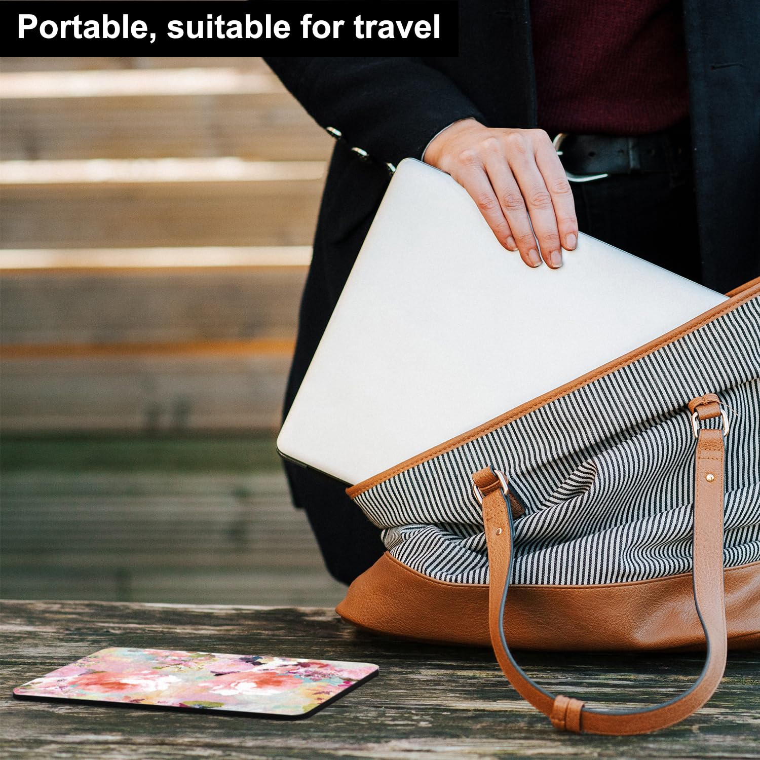 Audimi 6x8 Inch Small Mouse Pad - Thick Non-Slip Mini Mouse Mat for Laptop & Wireless Mouse - Portable, Washable Flower Design - Perfect for Home Office, Gaming & Travel Use