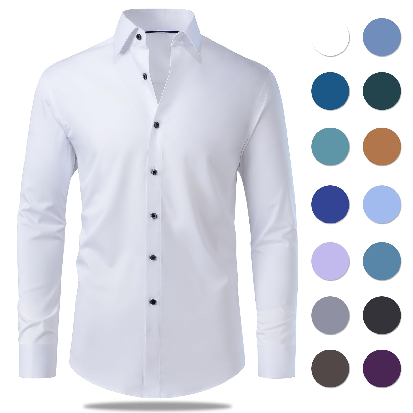 Premium Slim Fit French Cuff Dress Shirt for Men | Spread Collar with Metal Cufflinks | Formal Business Attire & Wedding Occasions