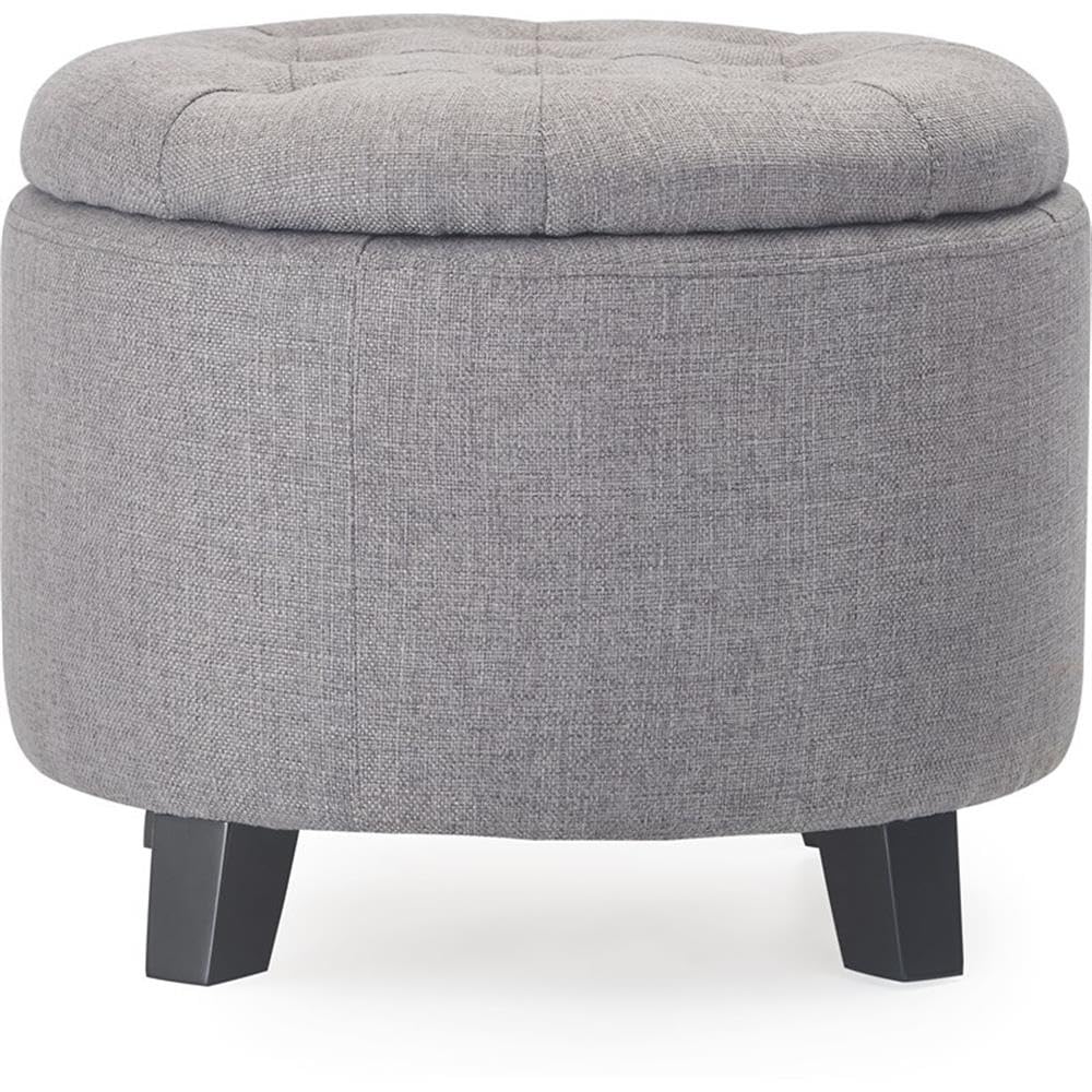 Finch Bennett Storage Ottoman with Lift Top - Gray Fabric Upholstered Bench Seat for Living Room, Bedroom & Entryway - Multi-Functional Footrest & Hidden Storage Furniture
