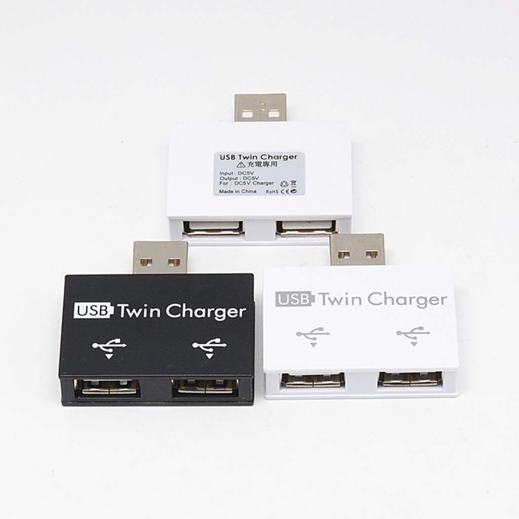 Ldabrye USB 2.0 Hub - 2 Port USB Splitter Adapter for Laptop & PC - High Speed Data Transfer - Compact USB Male to Female Converter - Perfect for Office, Home & Travel Use