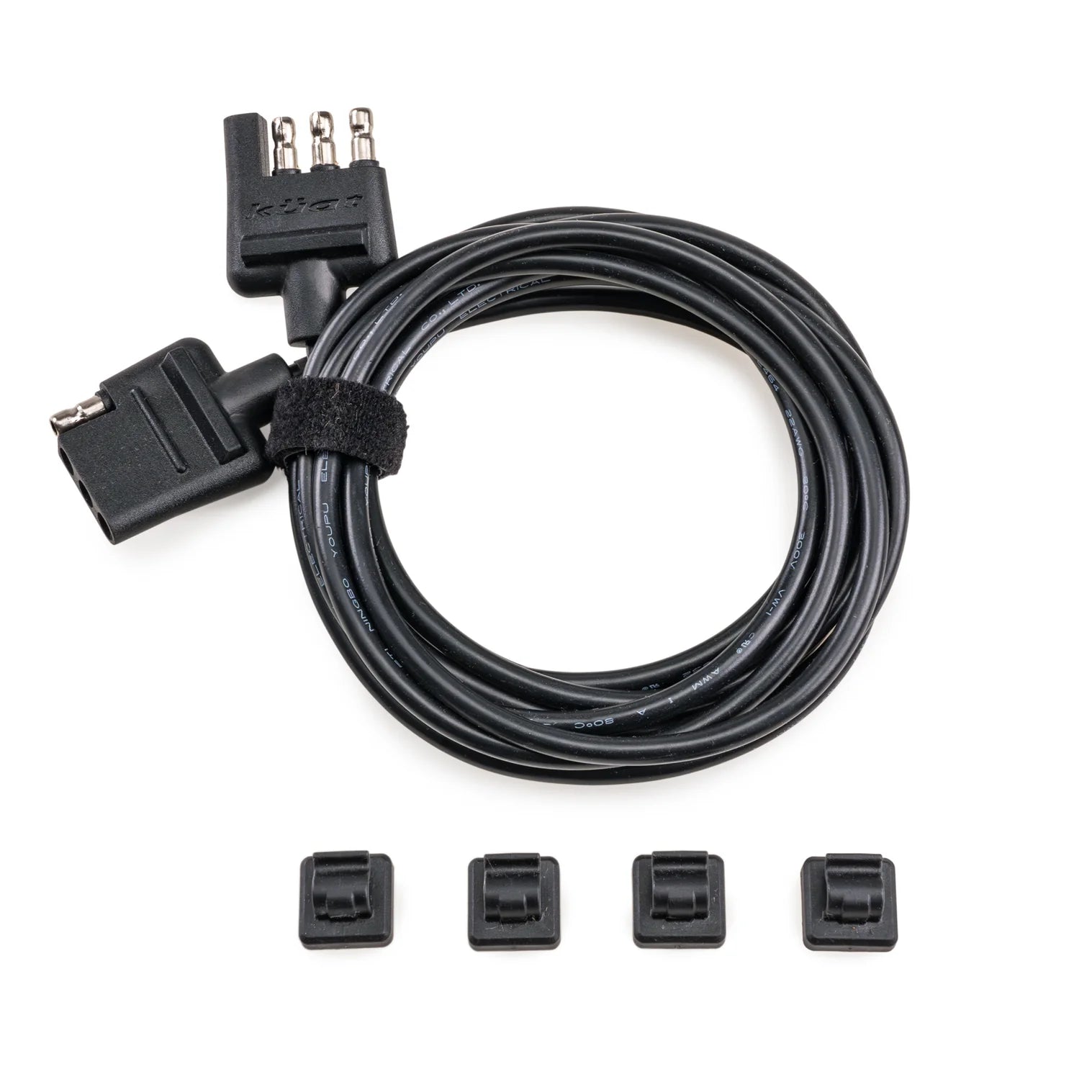 Kuat 4 Pin Flat Trailer Wiring Harness Extension - 25ft Heavy Duty Towing Cable for Boat, RV & Utility Trailers - Weatherproof Connector for Safe Towing