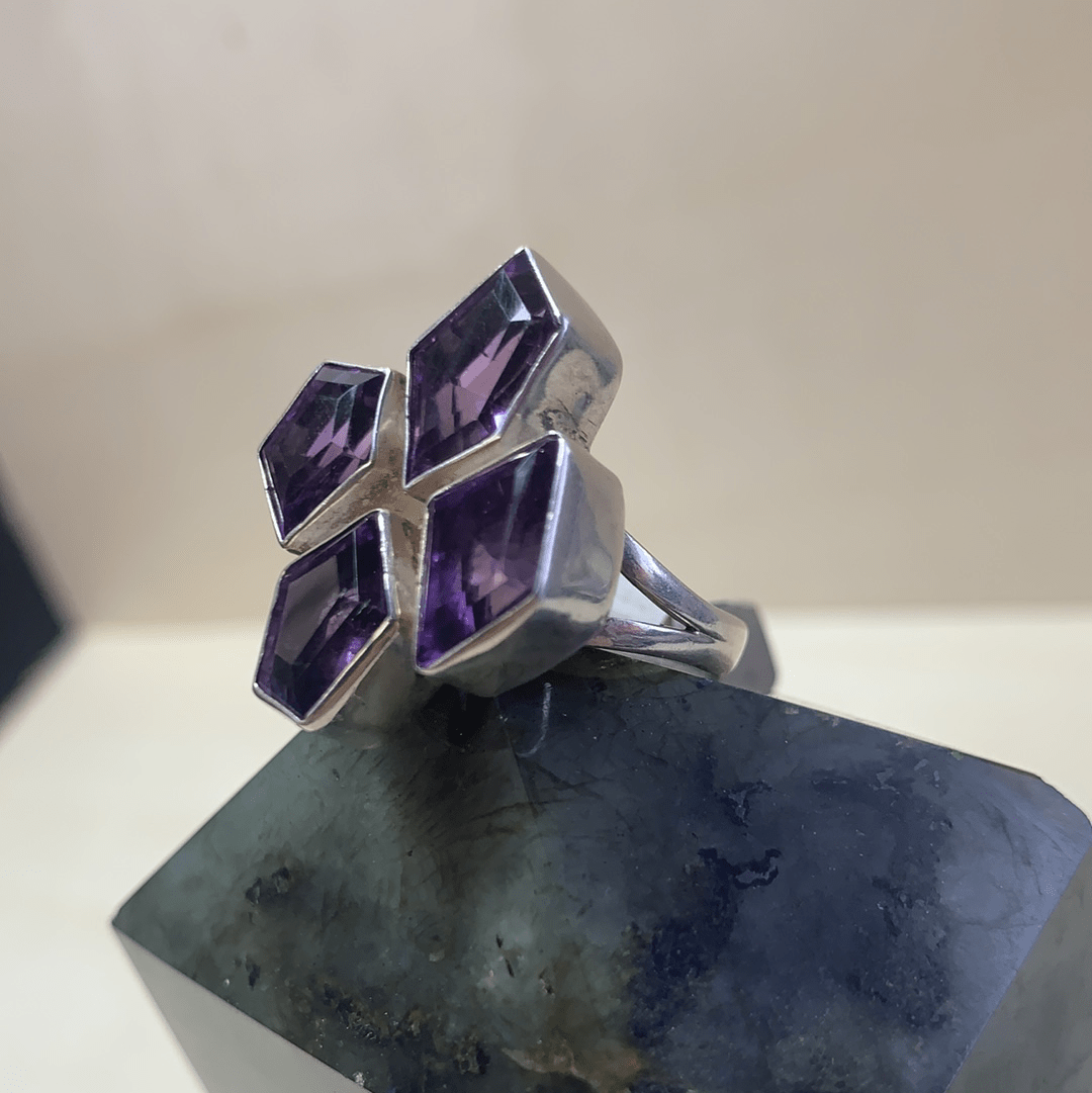 Natural Amethyst Sterling Silver Ring for Women Size 7 - Elegant Purple Gemstone Jewelry for Daily Wear & Special Occasions