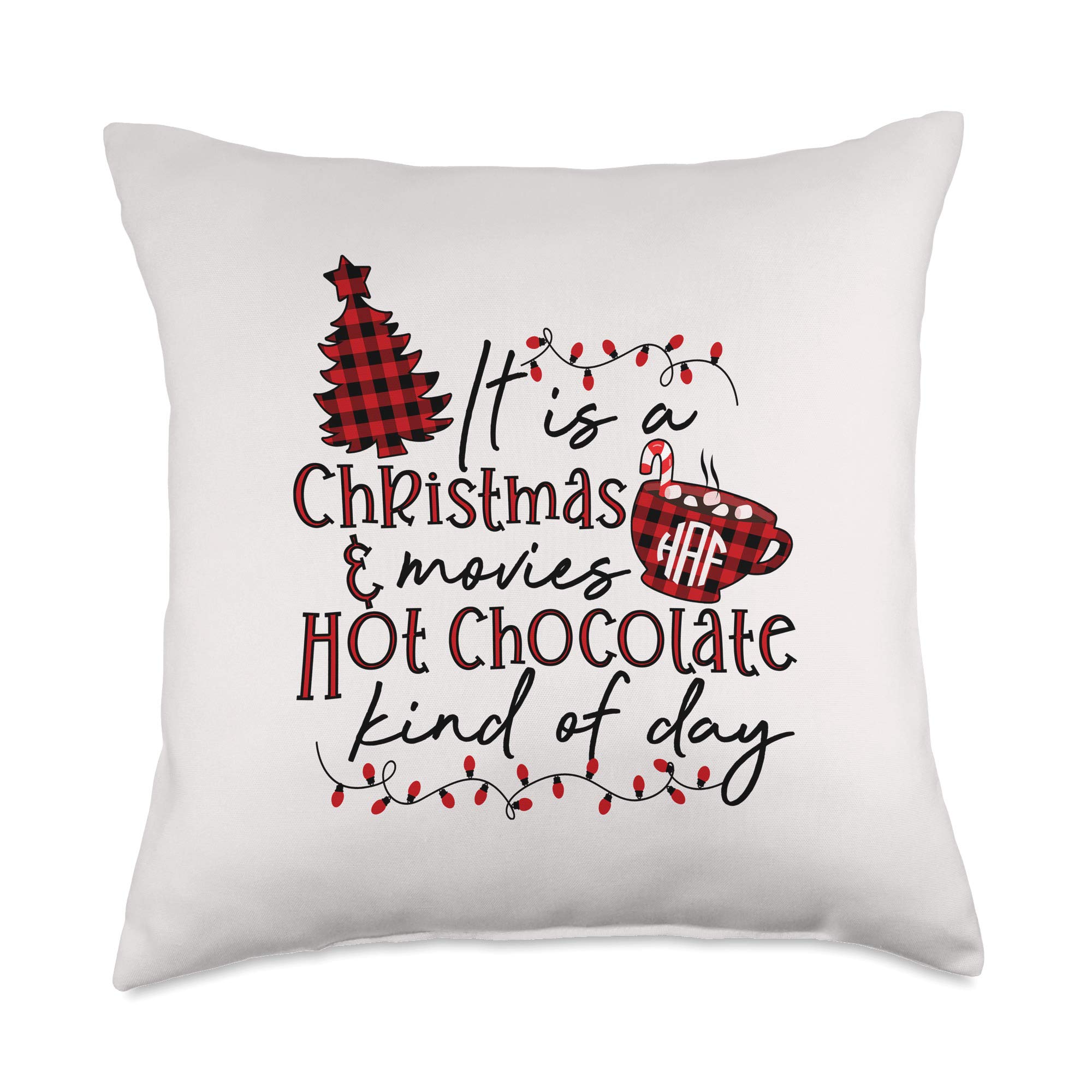 Buffalo Plaid Christmas Throw Pillow - Cozy Holiday Decor for Christmas Movies & Hot Chocolate Days - Perfect for Living Room, Bedroom & Seasonal Home Decor