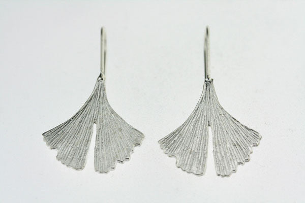Ginkgo Leaf Earrings Sterling Silver - Elegant Botanical Jewelry for Women, Perfect for Everyday Wear & Special Occasions