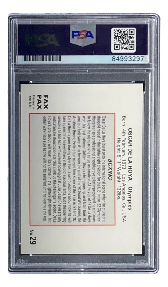 Oscar De La Renta Signed 1993 Fax Pax #29 Rookie Card PSA/DNA Gem Mint 10 - Authentic Autographed Collectible for Boxing Memorabilia Fans & Sports Card Investors