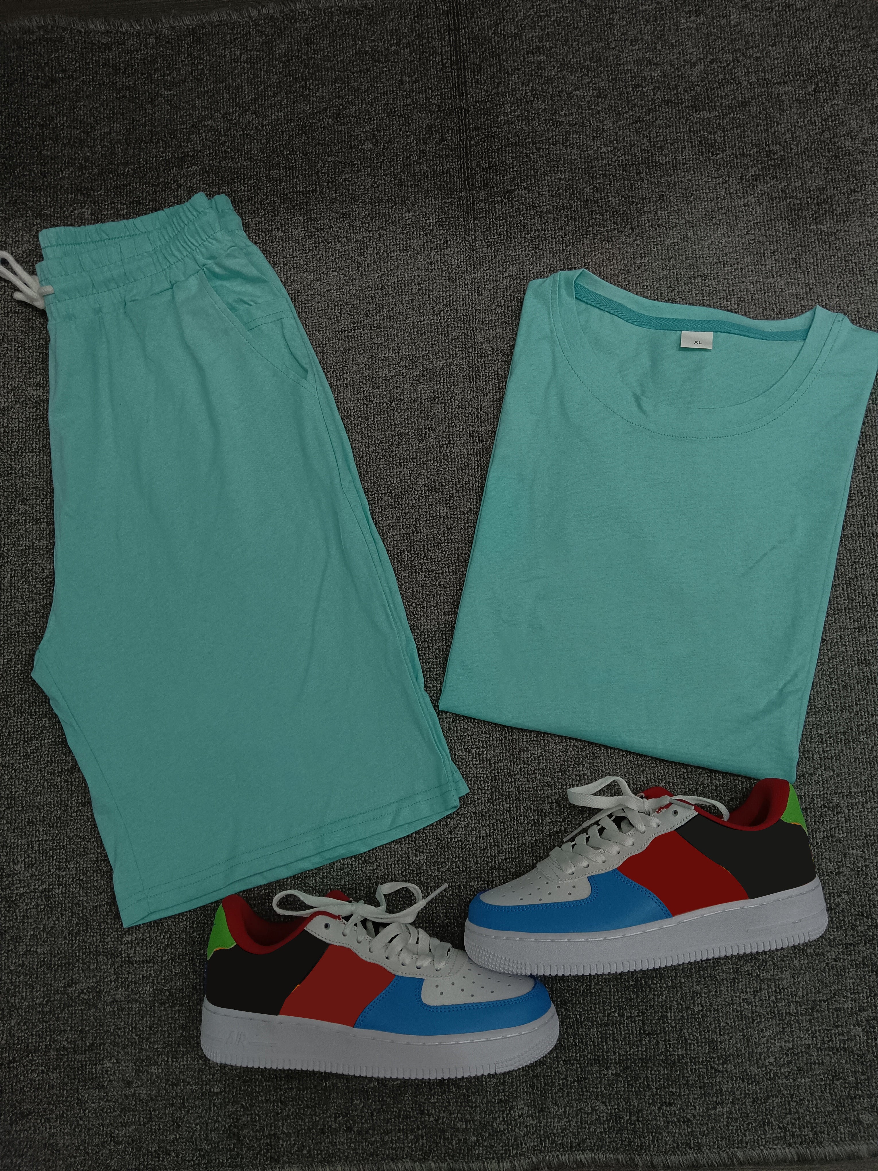 Men's Casual Short Sleeve T-Shirt & Athletic Shorts Set - Comfortable Summer Outfit for Gym, Running, Beach & Lounge Wear