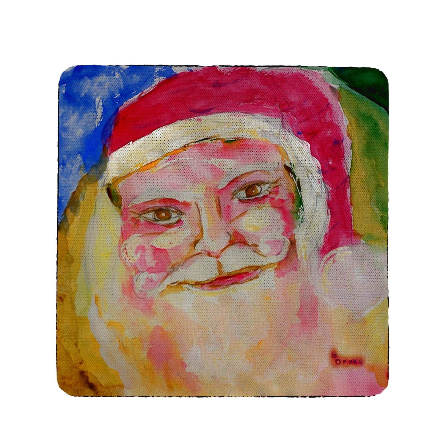 Betsy Drake Santa Face Coaster Set of 4 - Christmas Drink Coasters for Holiday Party Decor, Bar, Dining Table, and Home Decor