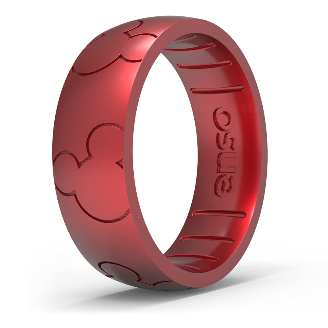 Disney Mickey Mouse & Minnie Mouse Silicone Wedding Bands - Comfortable, Durable Enso Rings for Couples - Perfect for Disney Fans, Active Lifestyles, Gym, Swimming & Everyday Wear