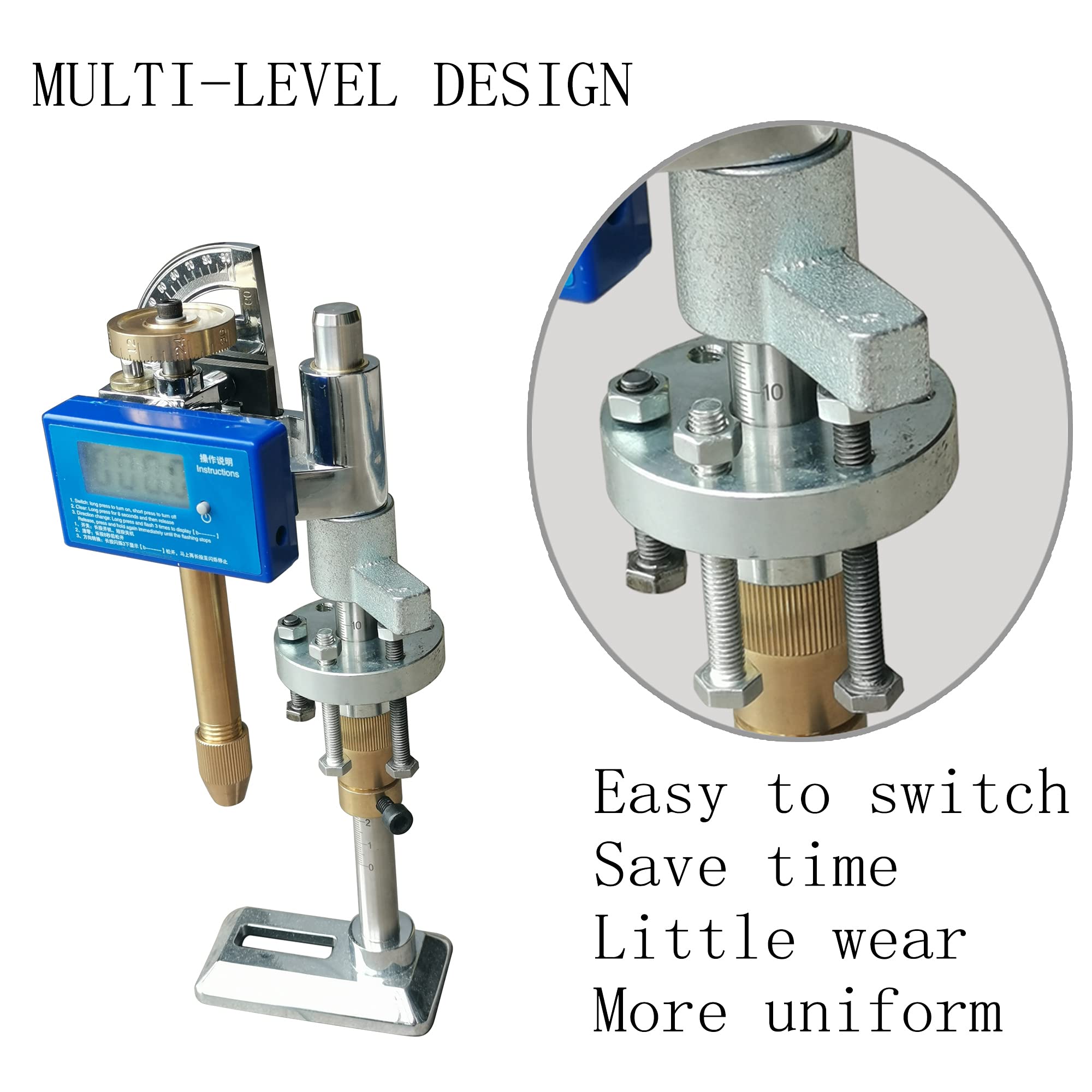Digital Angle Facet Manipulator & Polishing Handle for Gem Faceting Machine with 96 Index Wheel - Perfect for Jewelry Making, Lapidary Work, and Gemstone Cutting