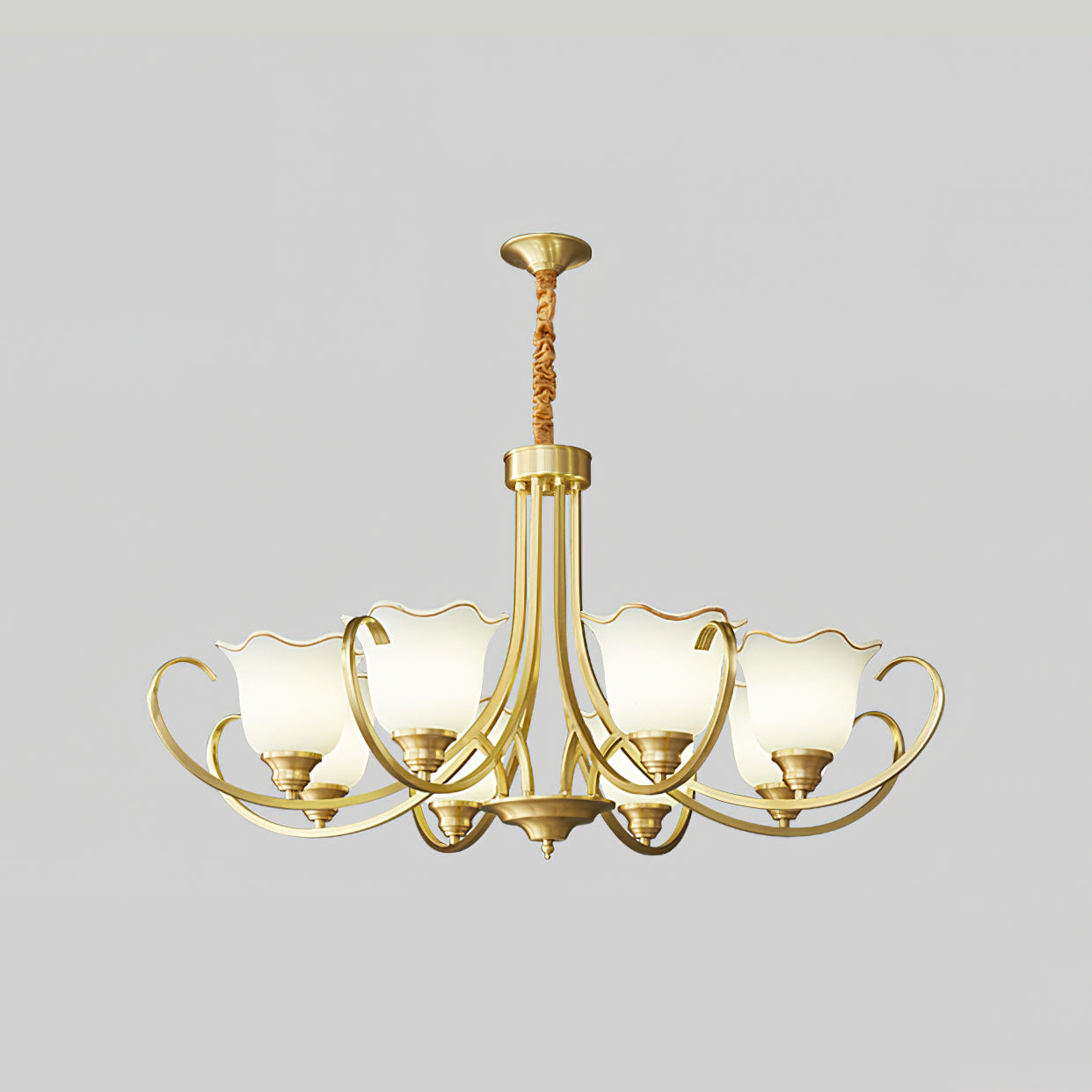 Elegant Blooming Flower Glass Chandelier - Modern Crystal Ceiling Light Fixture for Dining Room, Bedroom & Living Room Decor