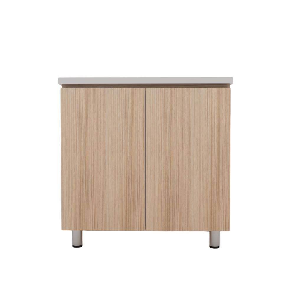 Lorena 2 Door Kitchen Cabinet - White Shaker Style Storage with Adjustable Shelves for Pantry, Bathroom, or Garage Organization