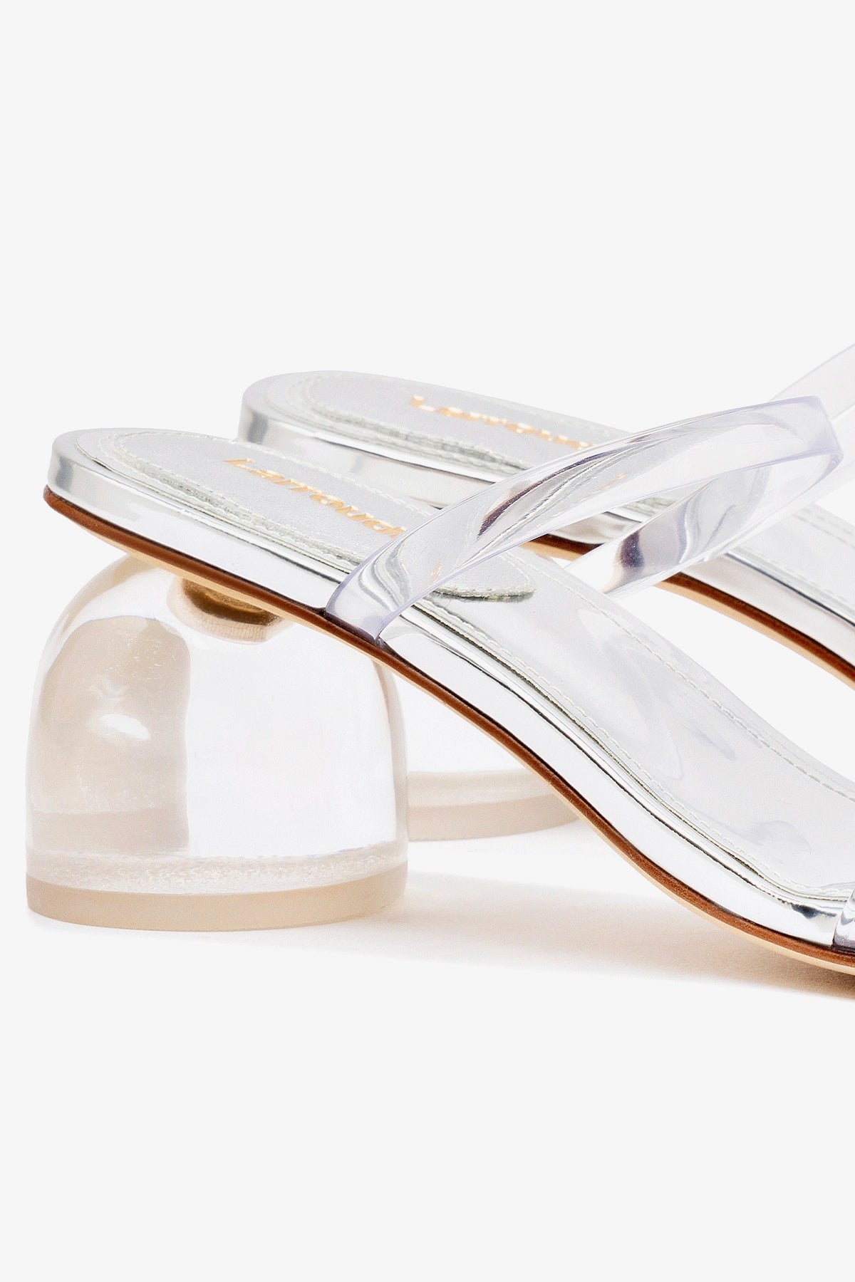 Dew Drop Mule Shoes in Silver Specchio & Vinyl - Comfortable Women's Slip-On Loafers for Casual Wear & Office