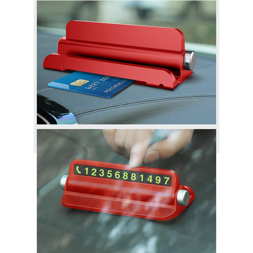 Temporary Parking Number Plate - Luminous Car Phone Mount Holder with Red Sticker for Easy Nighttime Parking | Perfect for Valet, Drive-Thru & Parking Lots