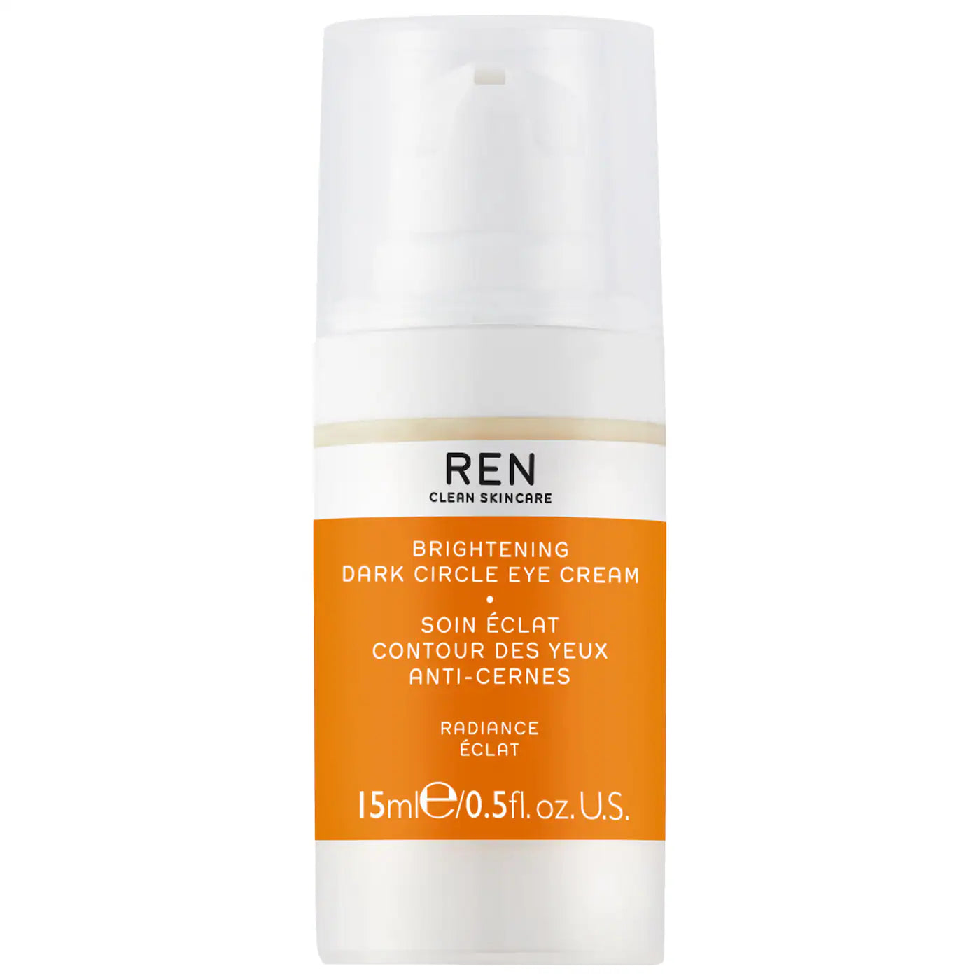 REN Clean Skincare Brightening Dark Circle Eye Cream 15ml - Reduce Puffiness & Dark Circles - Vegan & Cruelty-Free - Perfect for Nighttime Skincare Routine & Travel