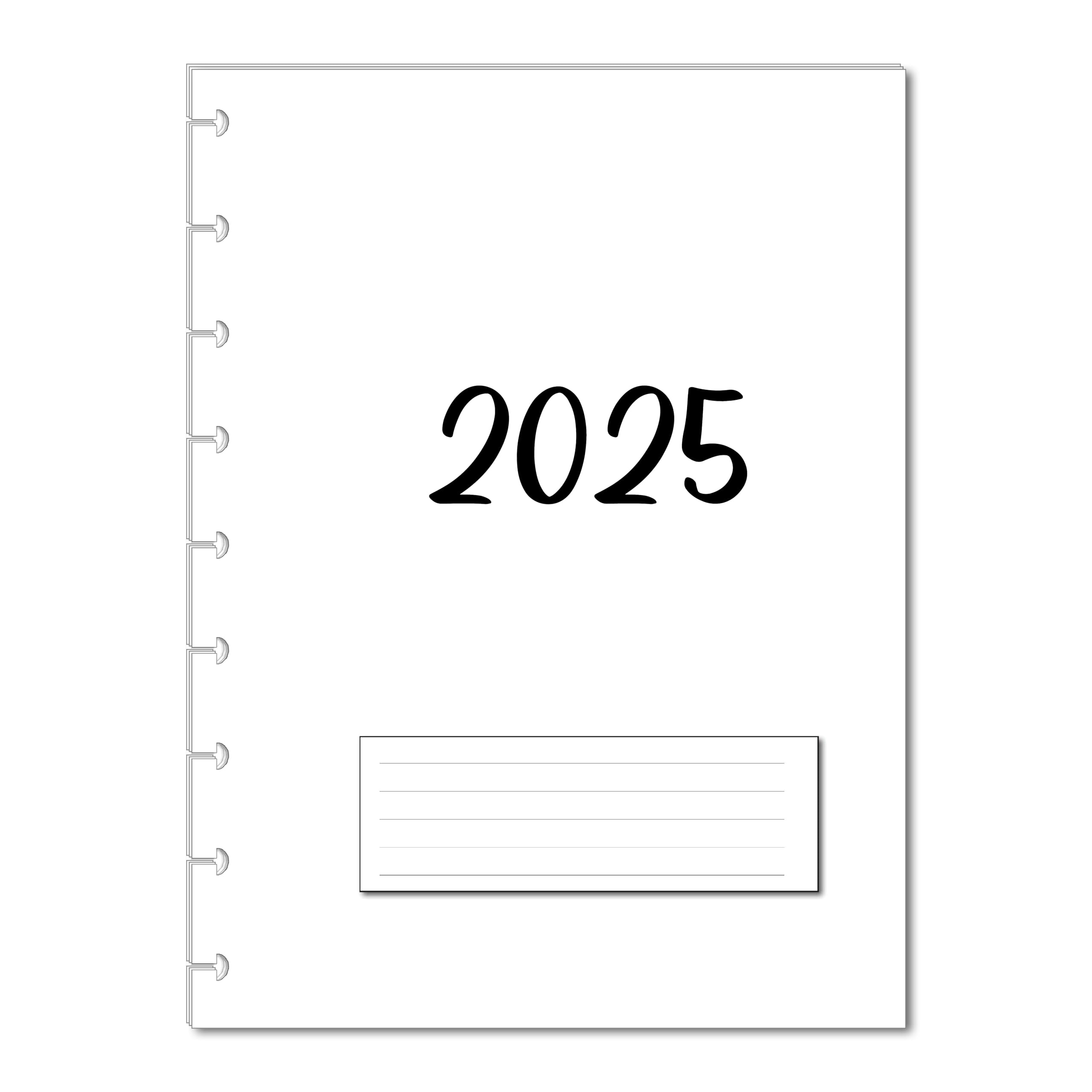 2025 Monthly Planner Refills for 9 Disc Happy Planners - 12 Month Loose-Leaf Calendar Inserts, 7x9.25 Inch Minimalist Design - Perfect for Home Office, School & Personal Organization