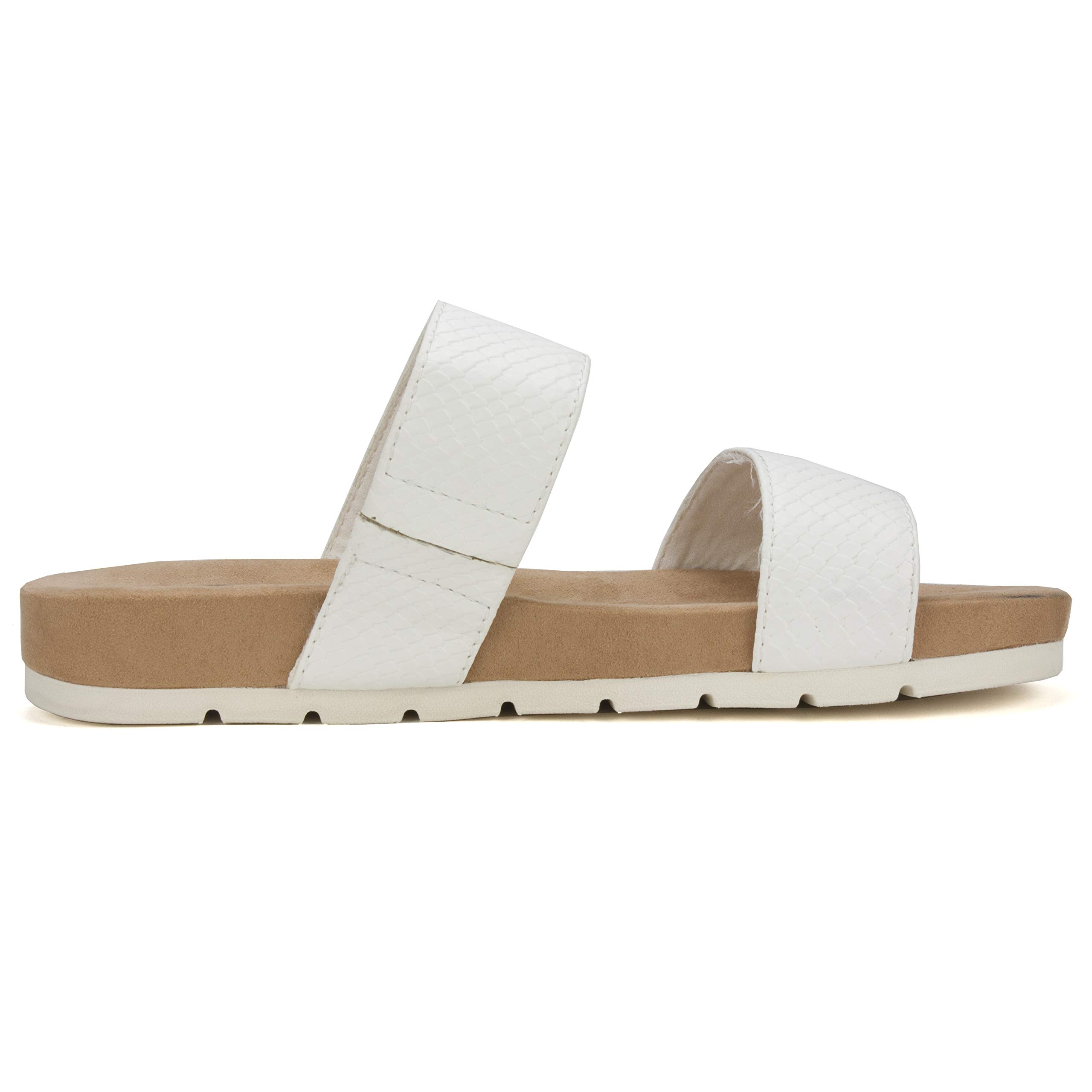 White Mountain Women's Tahlie Slide Sandals - Comfortable Summer Casual Wear