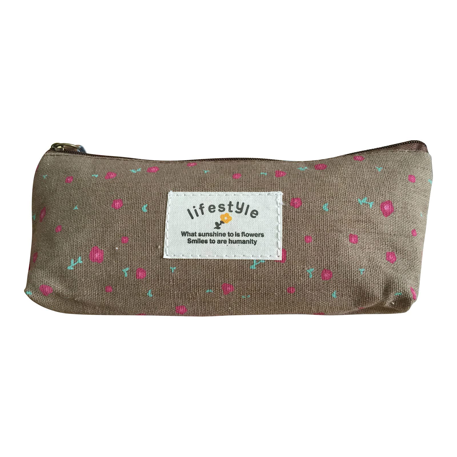 ZONKUI Pencil Case - Cartoon Makeup Bag & Cosmetic Brush Holder for Office, School & Travel - Brown Pouch for Stationery, Coins & Accessories (Perfect for Students, Artists & Professionals)