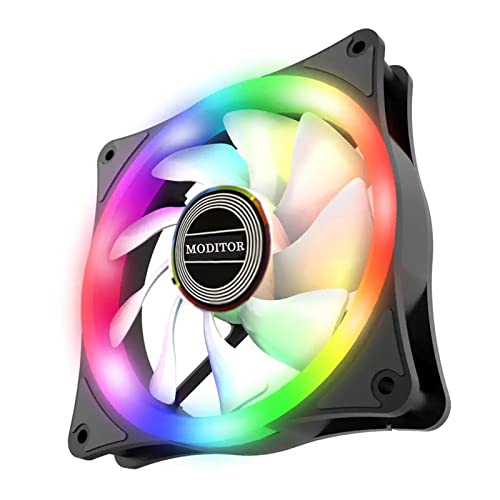 MIDITOR RGB PC Case Fan - 120mm High Performance Cooling Fan with LED Lights, Quiet Operation for Computer Case, Gaming PC, and Workstation | Best Heat Dissipation Solution for PC Cooling System