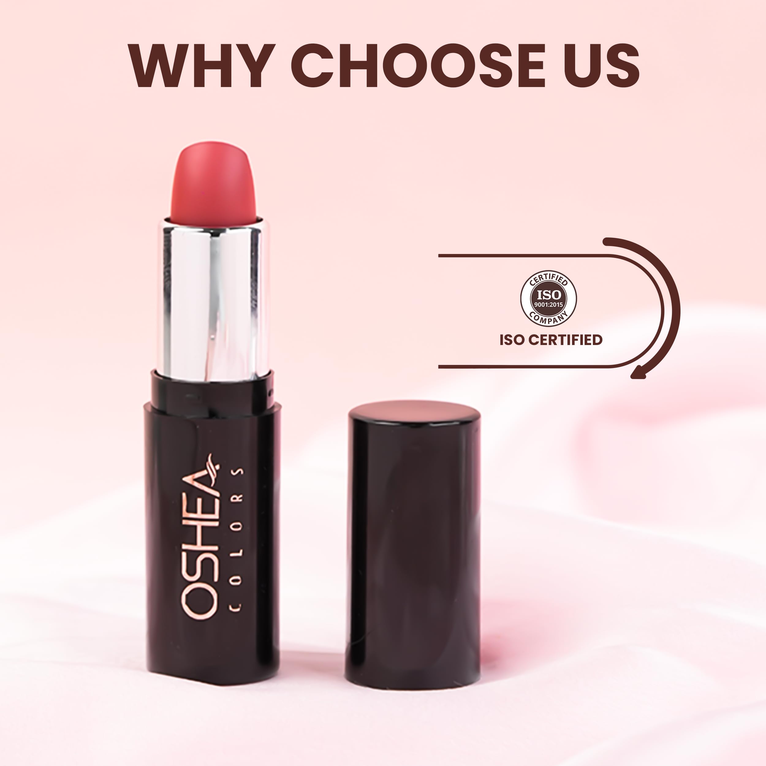 Oshea Colors Creamy Matte Lipstick - Long Lasting, Non-Drying Formula with Castor Oil & Shea Butter | Paraben Free | Nude Natural 05 (4.2g) | Perfect for Everyday Wear, Date Night & Special Occasions