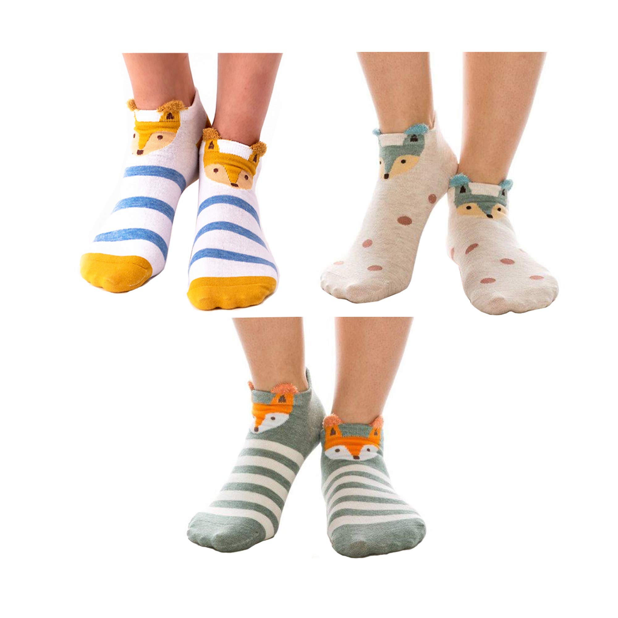 9 Pairs Women's Cute Animal Cotton Socks - Soft & Comfortable Crew Socks for Daily Wear, Workout, Gifts - Funny Cartoon Print Casual Socks for Women & Girls