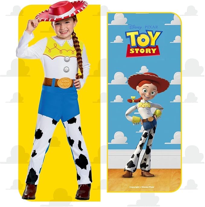 Disney Official Jessie Cowgirl Costume for Girls - Toy Story Inspired Cowgirl Outfit for Halloween, Cosplay & Birthday Parties (XS, S, M) | Perfect for Dress-Up, Role Play & Themed Events
