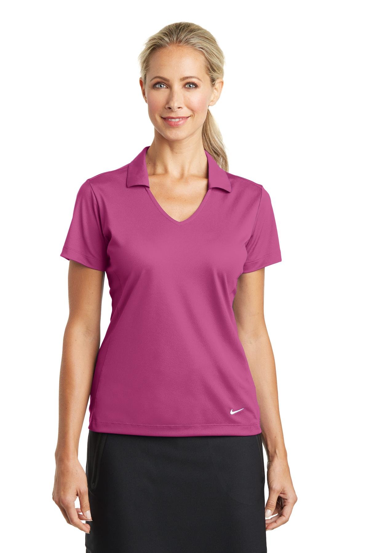 Nike Golf Ladies Dri-FIT Vertical Mesh Polo Shirt - Pink Fire, Medium - Breathable & Moisture-Wicking for Women's Golf & Outdoor Sports