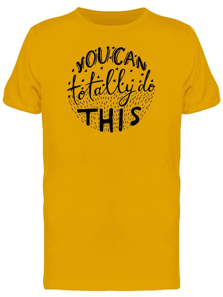 Motivational Hand Lettering T-Shirt for Men in Gold - Perfect for Gym, Workout & Casual Wear